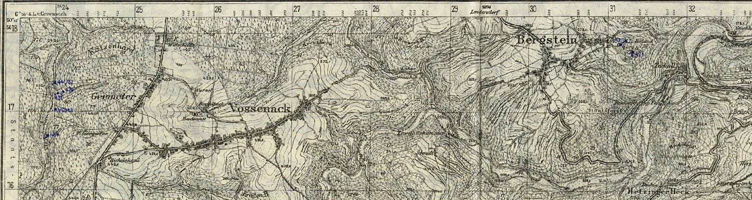Julius Erasmus. Kartenausschnitt Hürtgenwald.